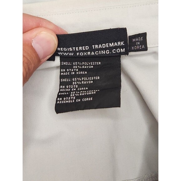 Fox Racing Shirt Men's L White Blue Short Sleeve Button Up Pocket Logo - Picture 5 of 10